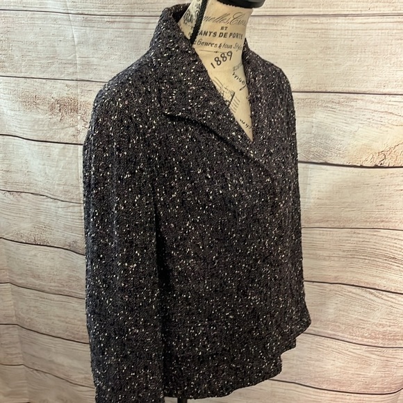 Lafayette 148 Tweed Blazer Size 8 8P Petite Purple Pockets - Picture 3 of 9